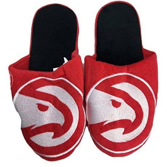 NBA Atlanta Hawks Men's Team Logo Slippers Red White (Large 11-12) - Picture 1 of 1